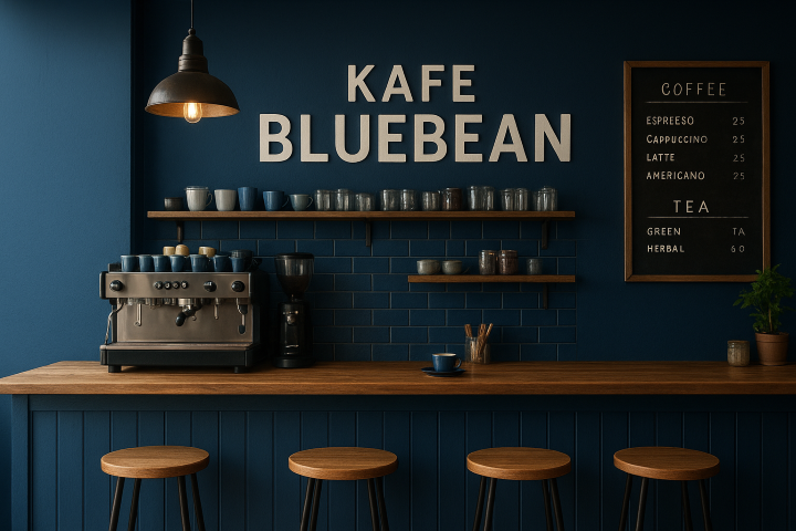 Kafe BlueBean Modern interior by Liudmila Viynskovsky